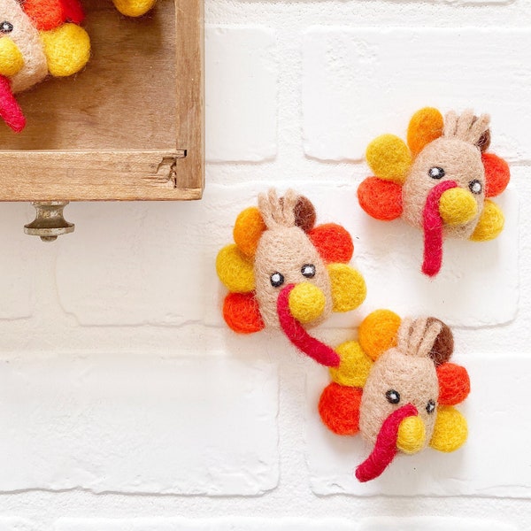 Felt Turkey | Thanksgiving Decoration | Vase Filler, Table Scatter, Tiered Tray Decor