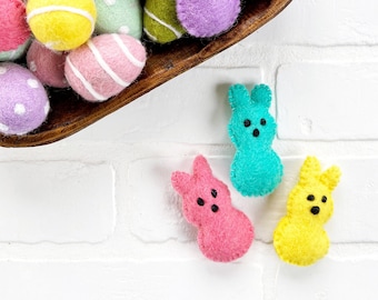 Mix + Match Stitched Felt Peeps | Easter Bunny Rabbit Decor | Vase Filler, Table Scatter, Tiered Tray Decor