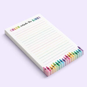 NOVO Bloco de Notas 10x15cm – Pinte Fora das Linhas | 50 Folhas | Presente Colorido para Professores
