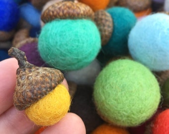 READY TO SHIP Grab Bags! 10 Pack of Felt Pom Acorns | Fall Decor, Vase Filler