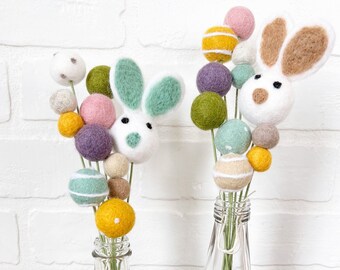 Pom Cluster | Spring in the Countryside | Muted Easter Bunny Springtime Pom Flower Bouquet  **2 Color Options Available**