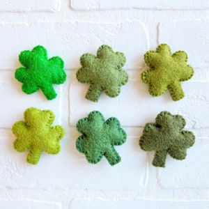 Mix + Match Stitched Felt Shamrocks | St. Patricks Day Irish Decor | Vase Filler, Table Scatter, Tiered Tray Decor