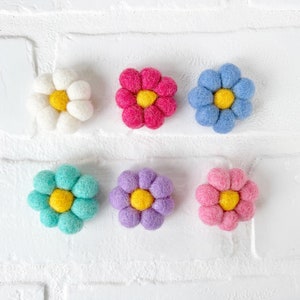 Mini Felt Flowers 3cm | Spring Summertime Vase Filler, Table Scatter, Tiered Tray Decor | 100% Wool Felt