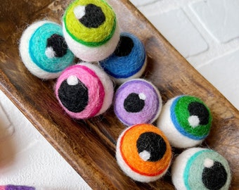 Felt Monster Eyeballs | Halloween Decor | Tiered Tray Decor, Vase Filler, Table Scatter