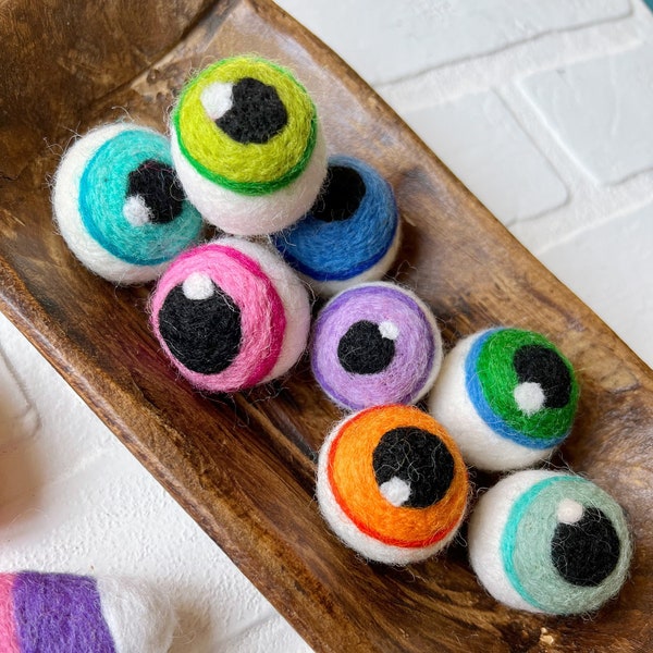 Felt Monster Eyeballs | Halloween Decor | Tiered Tray Decor, Vase Filler, Table Scatter
