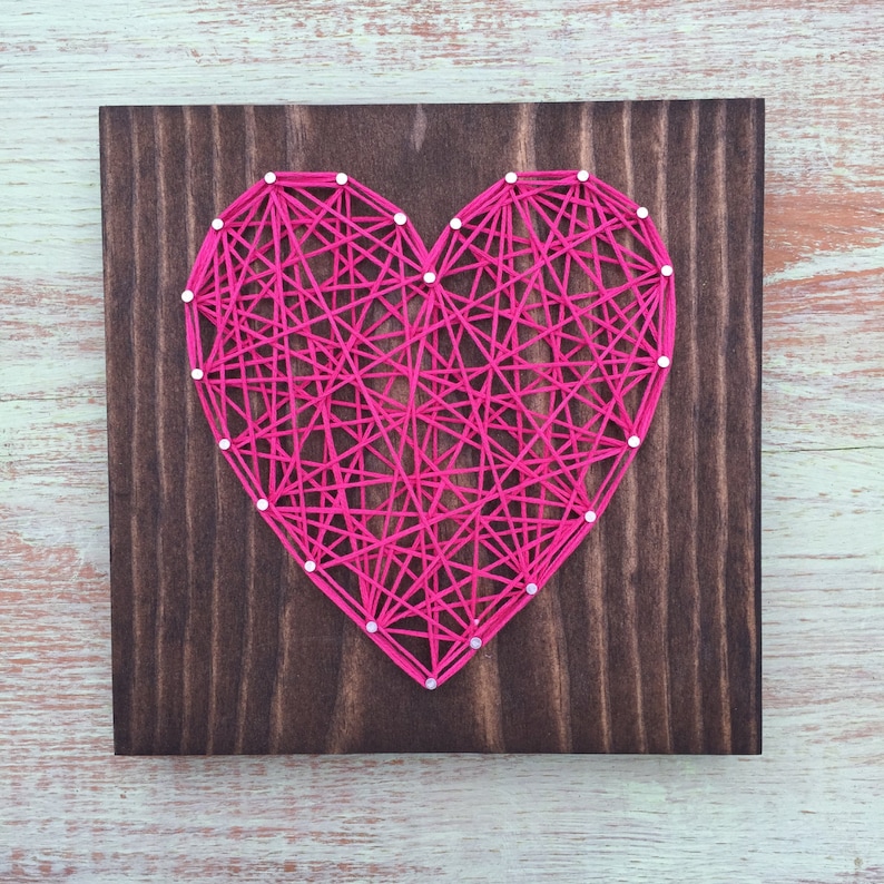 MADE TO ORDER String Art Heart Sign  Symmetrical 5.25 image 1