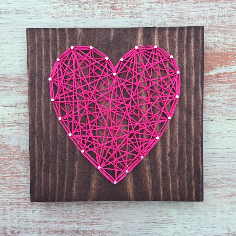 MADE TO ORDER String Art Heart Sign  Symmetrical 5.25 image 1