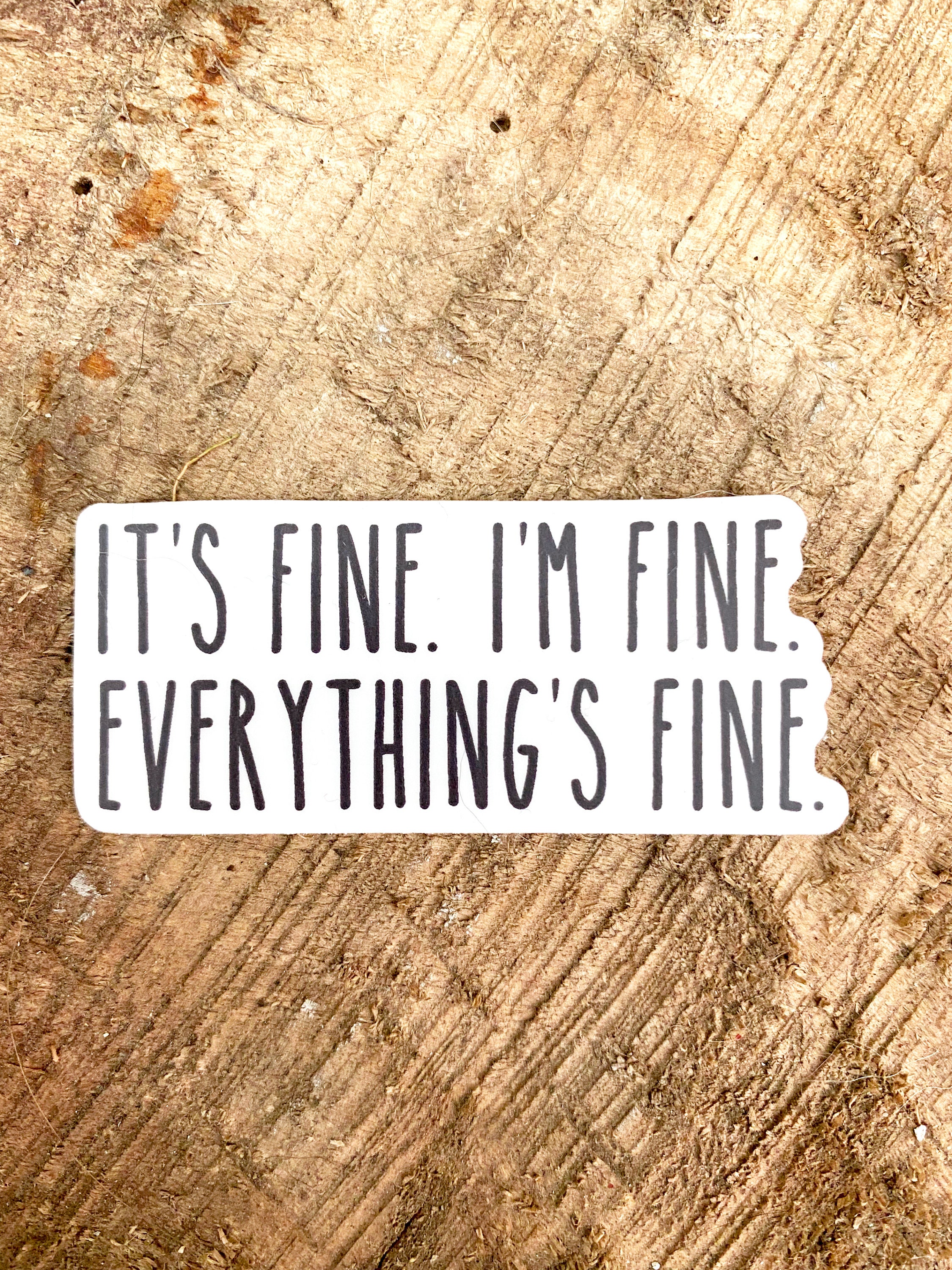 Actually Fine It's Fine. I'm Fine. Everything's Fine. Vinyl Sticker | Rae Dunn ...