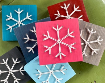READY TO SHIP Mini Snowflake String Art Sign