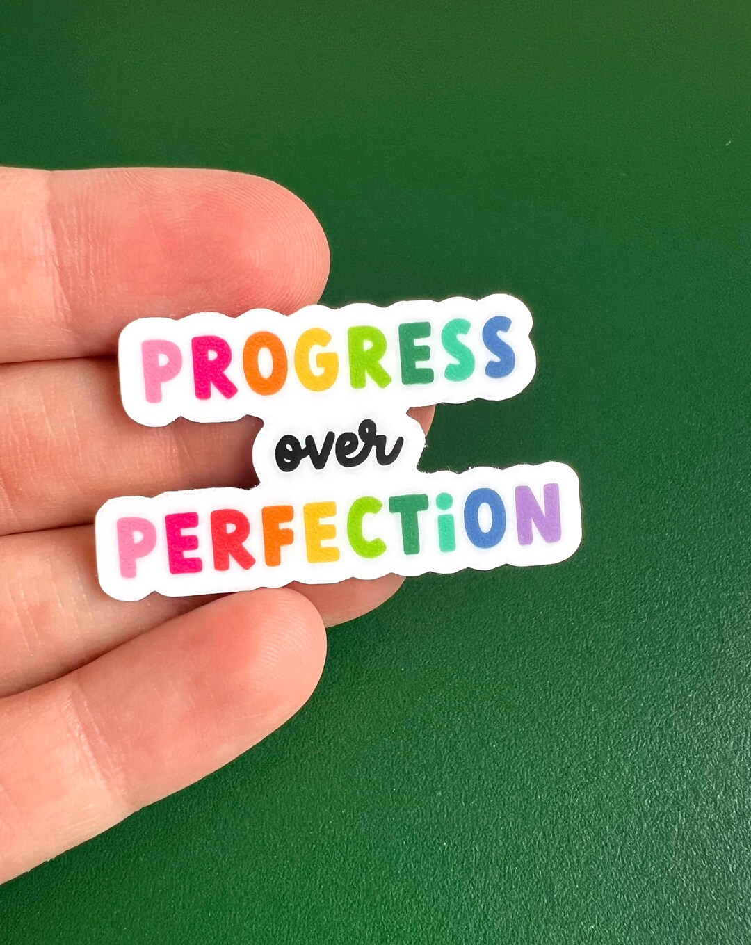 Progress Over Perfection Mini Vinyl Sticker | Laptop and Water Bottle ...