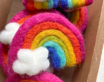 Radical Rainbow Felt Rainbow | Bright Colored Vase Filler, Table Scatter, Tiered Tray Decor
