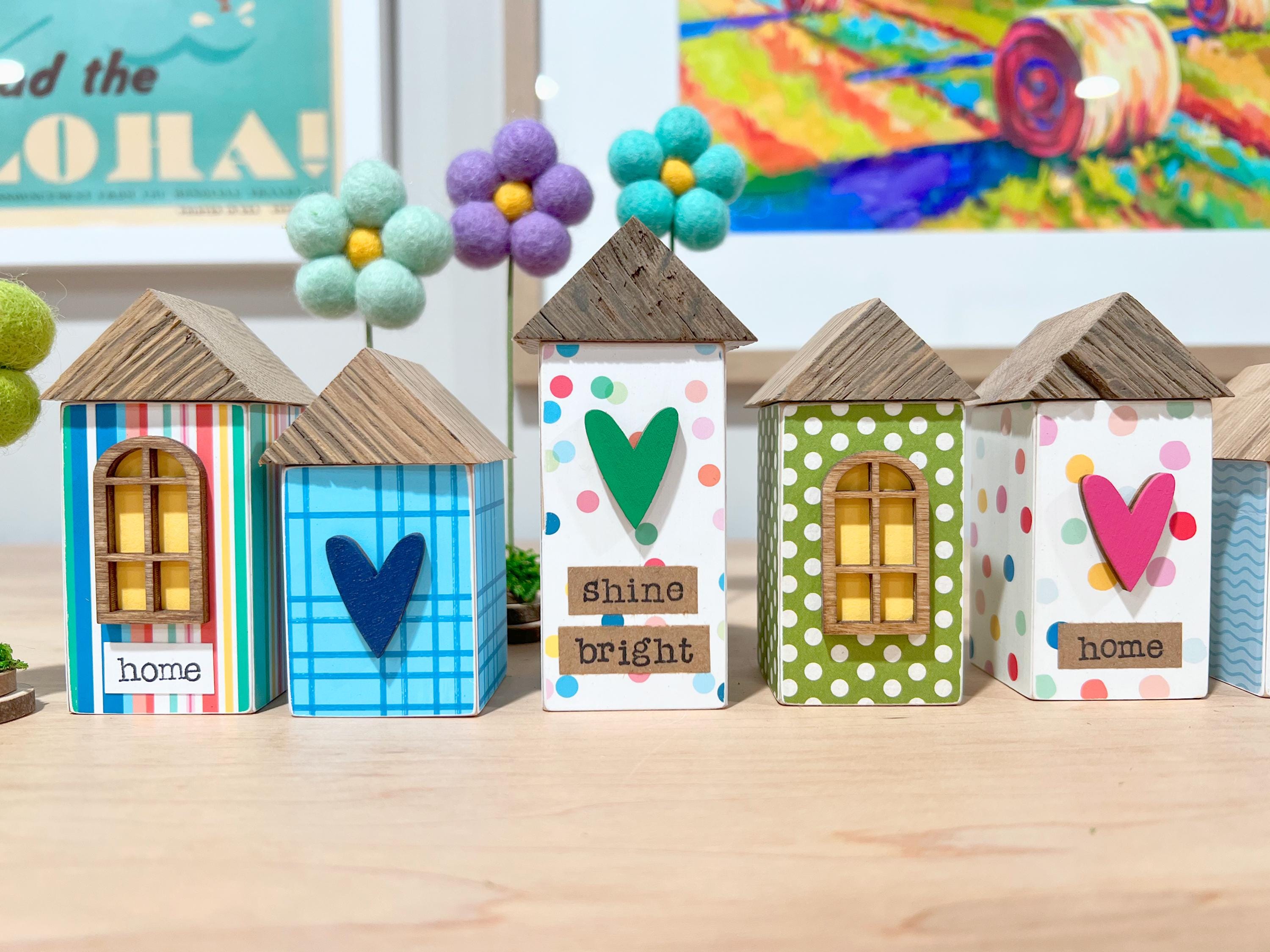 Honaker Home Village | Handmade Wooden Houses | Multiple Designs Available | Tiered Tray Decor