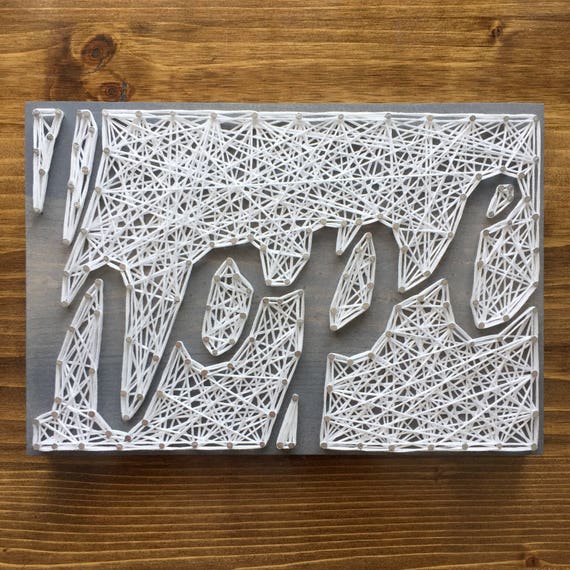 MADE TO ORDER String Art Script Hope Sign Reverse Stringing Etsy