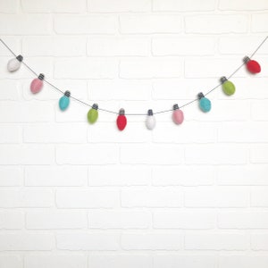 Very Vintage Felt Pom Bunting Whimsical Holiday Felt Christmas Light Garland image 3