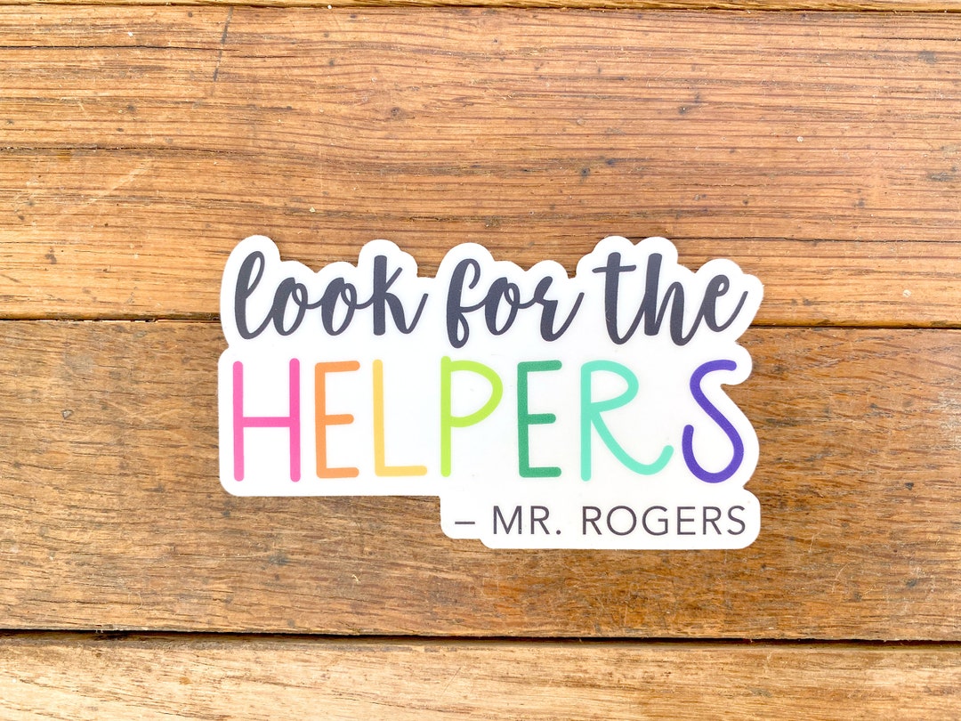 Look for the Helpers Vinyl Sticker Mr. Rogers Rainbow Colors, Laptop