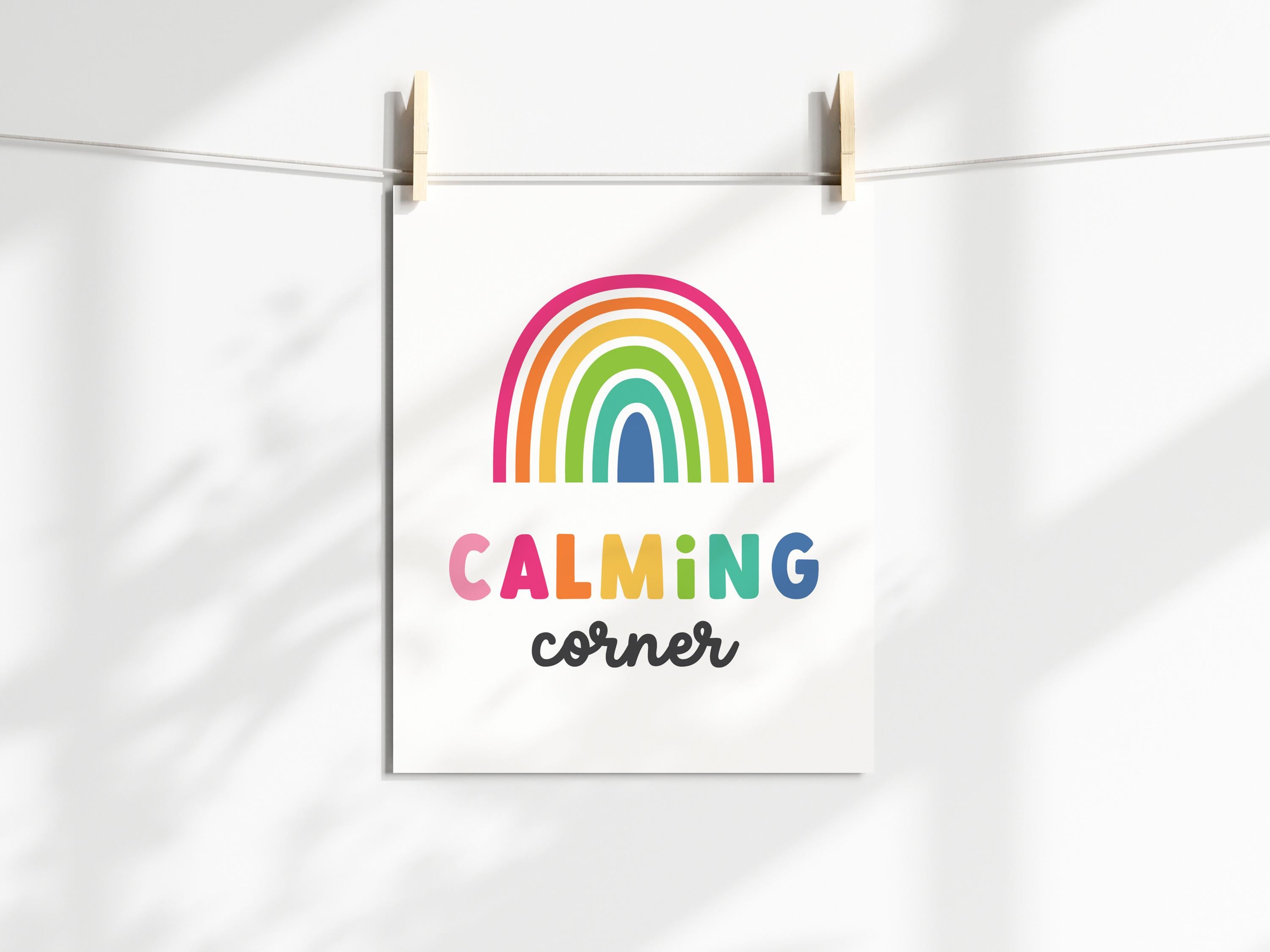 Calming Corner Art Print | Bright Rainbow Classroom Wall Art | the ...