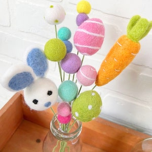 Pom Cluster Eggstra Special Easter Bunny and Egg Springtime Pom Flower Bouquet 4 Color Options Available image 7