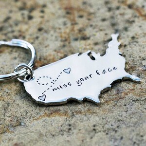 Ferngeschenk für Papa kundenspezifische Zustand Keychain große USA Muttertagsgeschenk für beste Freunde, die weg Geschenk kundenspezifische Karte bewegliches Geschenk gehen