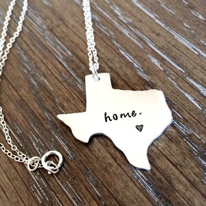 Texas State Halskette - State Charm - JEDER STAAT - Individuelle Landkarte Schmuck - Wählen Sie Ihr Bundesland
