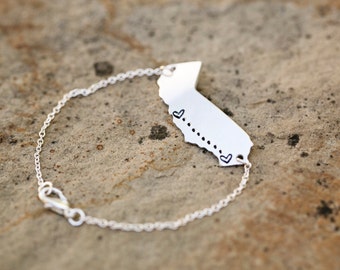 Long Distance Relationship State Bracelet - Customize Your Locations