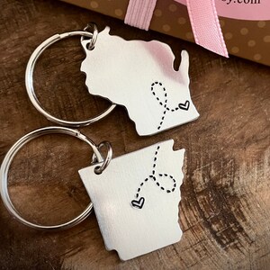 BESTER FREUND GESCHENK personalisierte Texas Schlüsselbund Silber Zustand Schlüsselanhänger Bester Freund Geschenk benutzerdefinierte Schlüsselanhänger, Schlüsselanhänger Set Zustand Karte Going Away Geschenk