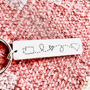 Zustand Keychain - Fern-Beziehungs-Geschenk - wählen Sie Ihre Zustand