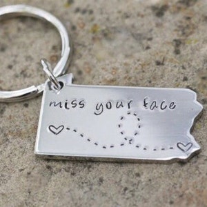 Gift for Best Friends Personalized USA Keychain Customized gift for Long Distance Relationship Going Away Gift fathers day