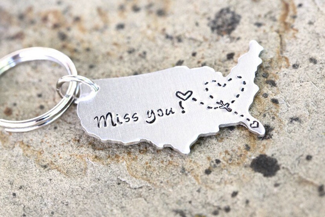 CUSTOM State Map Keychain Choose Your Locations With Plane Etsy