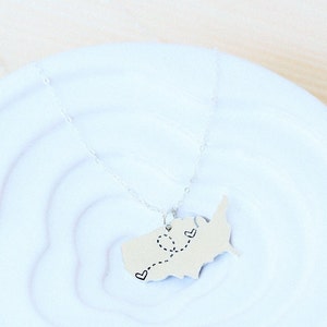 Home is Where You Are USA Necklace Choose Silver or Gold, Customize It image 3