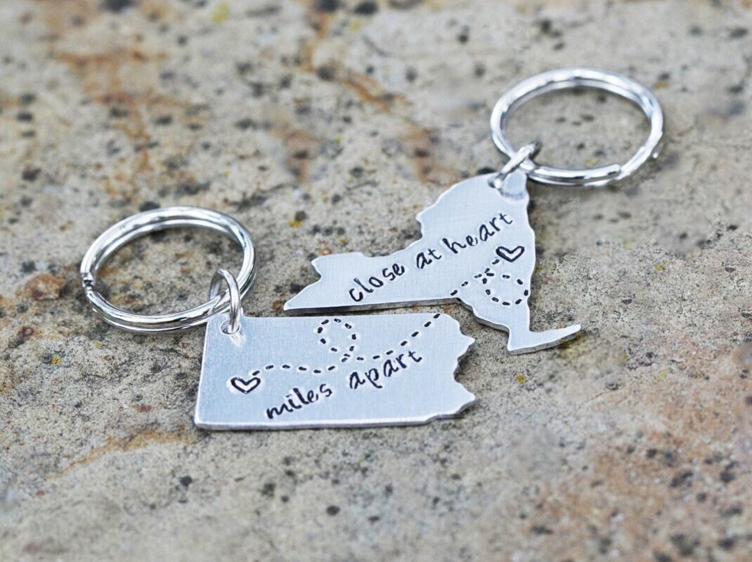 Best Friends Gift Custom Keychains for Two, Personalized Couples Gift ...