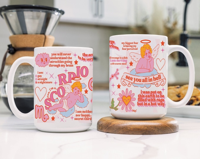 Funny Scorpio Zodiac Mug: Retro Tea Cup Gift