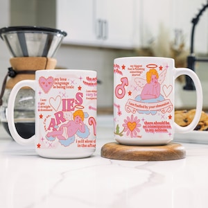 Funny Aries Zodiac Mug, Cute Pink Astrology Ceramic Coffee Cup, April Birthday Present, High Quality Print With Fast Shipping Quick Delivery