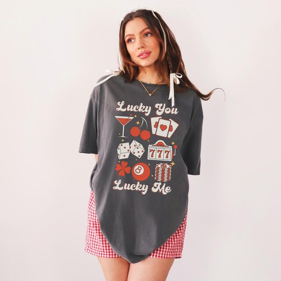 Lucky Vegas Comfort Color T-Shirt: Trendy Graphic Tee, Plus Sizes