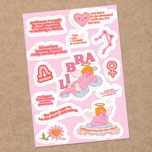 Libra Zodiac Sticker Sheet: Waterproof Vinyl