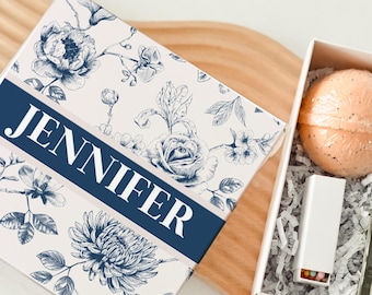 Caja de regalo de spa personalizada: vela de soja, jabón y bomba de baño