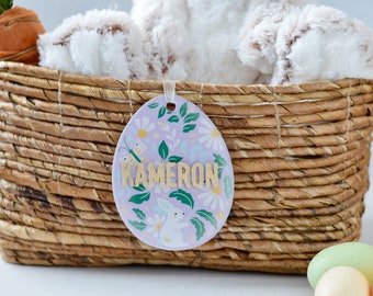 Personalized Easter Basket Tag: Acrylic Bunny Name Tag