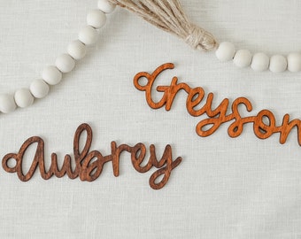 Personalized Wood Christmas Stocking Tag: Laser Cut Name Ornament