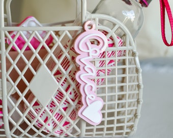 Personalized Name Valentine's Day Gift Tag | Basket Gift Tag | Acrylic Gift Tag | 3D Gift Tag | Galentine's Day gift tag | Gift Bag Tag