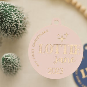 Custom Engraved Baby&#39;s First Christmas Ornament BABY GIFT Newborn Gift Personalized ACRYLIC Name Ornament for Baby&#39;s First Christmas Gift