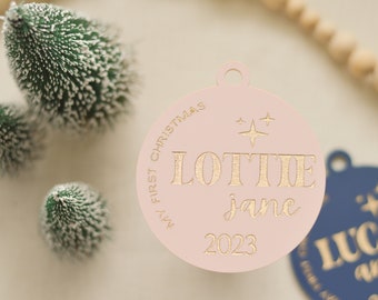 Custom Engraved Acrylic Baby's First Christmas Ornament