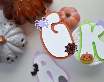 Personalized Halloween Bag Tag: Acrylic Letter Boo Basket Tag