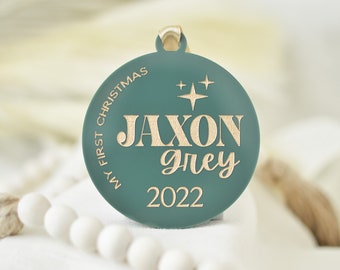 Personalized Baby's First Christmas Ornament GIFT Newborn BABY Gift Custom ACRYLIC Name Ornament for Baby's First Christmas Gift for Parents