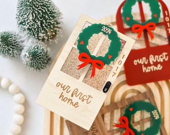 Personalized First Christmas New Home Ornament Newlywed Couple Gift Custom Wedding Gift Keepsake First Home Door Ornament