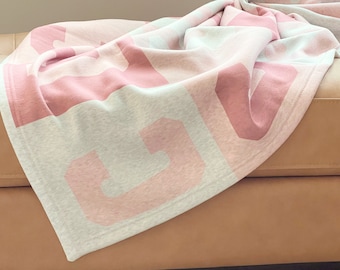 Monogram Sweatshirt Blanket: Personalized Varsity Letter Throw