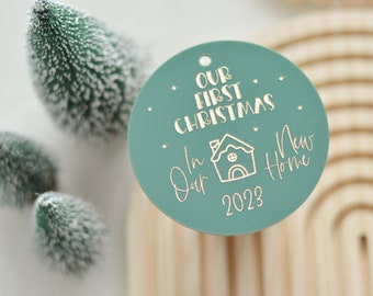 Personalized Couple Ornament: First Christmas, New Home, Newlywed Gift