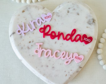 Personalized Acrylic Valentine Basket Tag: XOXO Heart Gift Tag