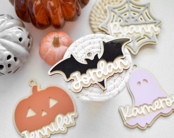 Personalized Halloween Bag Tag: Acrylic Boo Basket Name Tag