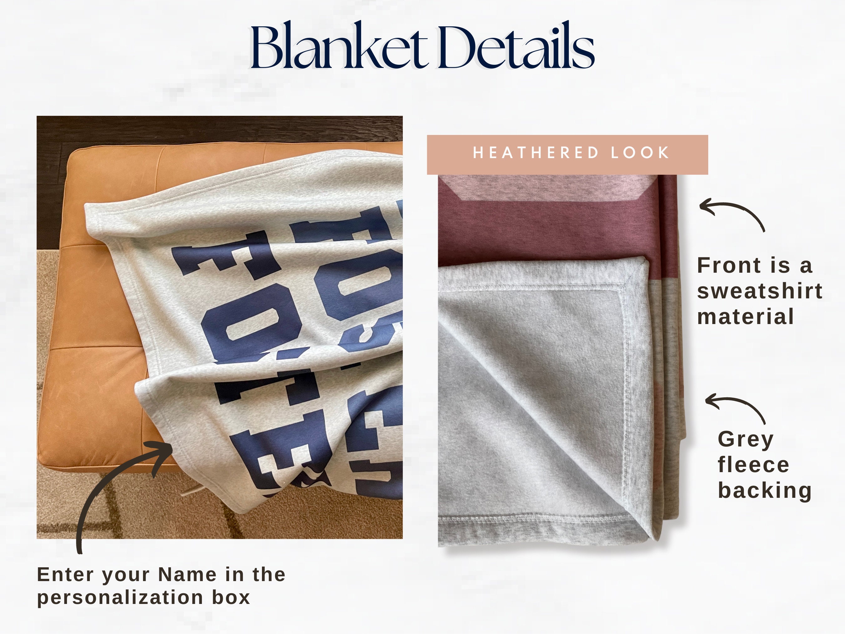 Personalized Varsity Letter Inspired Sweatshirt Blanket for Outdoor Picnic Blanket Gift for Kids  Blanket Custom Stadium Blanket size-60x50
