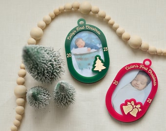 Personalized Baby's First Christmas Photo Ornament: Newborn Gift