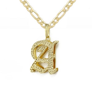 Collar con colgante inicial personalizado en 3D y doble baño de plata esterlina